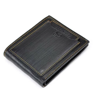 Men's Bifold Leather Wallets Short Clutch ID Card Holder Cash Coin Pocket Purse - Picture 1 of 12