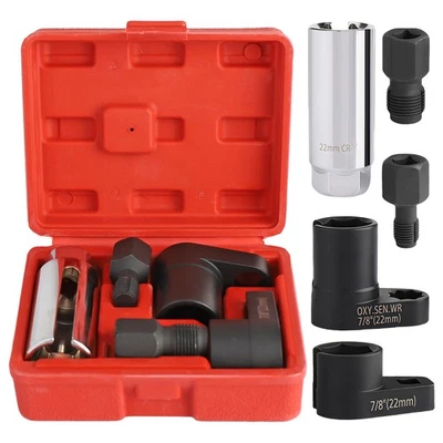 5PCS Offset O2 Oxygen Sensor Socket Set Automotive 02 Sensor Wrench Remover Tool - Image 1 of 4