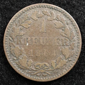 German States - Frankfurt 1 Kreuzer 1864, Coin, Inv#G551 - Picture 1 of 2