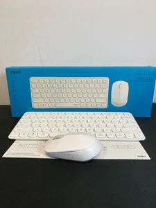Rapoo 9010M White Wireless Bluetooth Portable Multi Mode Keyboard And Mouse - Picture 1 of 12