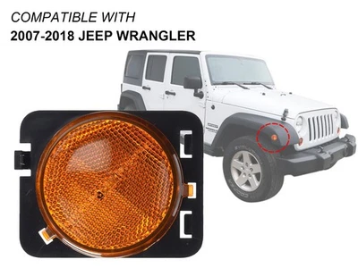 For 2007-2018 Jeep Wrangler Side Marker Light Driver Side Left Lamp 55078145AA - Image 1 of 4