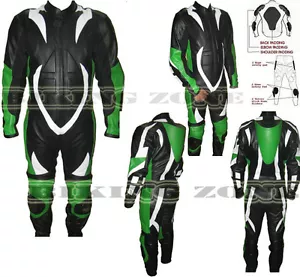 TRAJE DE CUERO DE MOTOCICLETA/MOTOCICLETA VERDE Y NEGRO PARA HOMBRE/CHAQUETA - Imagen 1 de 2