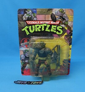 Vintage 1990 Rocksteady Figure Ninja Turtles TMNT Playmates New UNPUNCHED Card