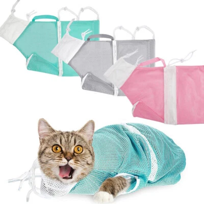 Cat Supplies Washing Bags for Pet Bathing Nail Trimm Mesh Cat Grooming Bath - Image 1 of 4