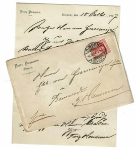 Autograph Fritz Homann Dissen Hannover Brief 1907 an Graevemeyer Bemerode - Picture 1 of 6