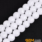 Round White Crackle Rock Quartz Gemstone Loose Beads For Jewellery Making 15"