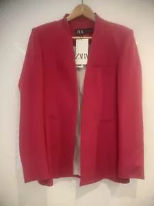 zara fuschia lapelless blazer size S - Picture 1 of 7
