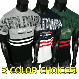 Herren Southpole T-Shirt Worldwide Camo Logo Metallic Foliendrucke Blau Grau Grün - Bild 1 von 11