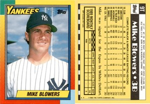 Mike Blowers 1990 Topps Traded Baseball 9T  New York Yankees