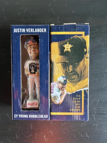 Houston Astros 2019 Cy Young Justin Verlander Bobblehead SGA Never Opened Cover