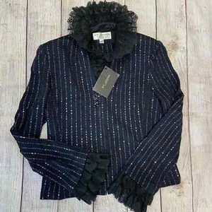 ST. JOHN Evening Santana Knit Full Zip Top Size 6 - Picture 1 of 8