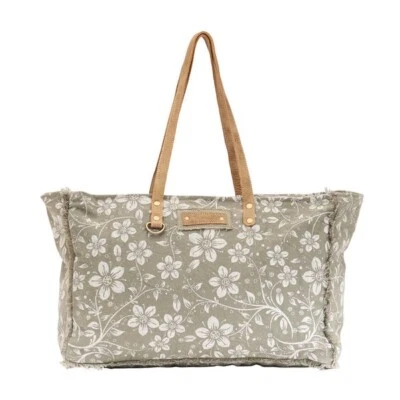 Myra Bag Chalky Weekender Bag Upcycled Floral Canvas Tote For Travel - Image 1 of 4