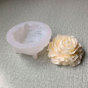 1PC Peony Rose Flower Silicone Candle Mold 3D Petal Soap Craft Mould Making DIY