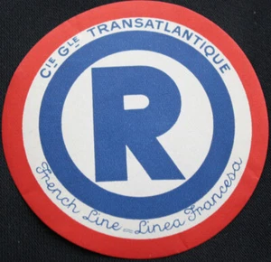 Vintage CGT FRENCH LINE Round R Initial Label NOS Unused - Imagen 1 de 1