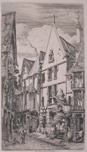"La Rue des Toiles, Bourges" etching by Charles Meryon - Picture 1 of 6