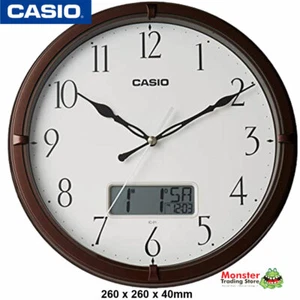 CASIO WALL CLOCK IC-01-5DF WHITE WITH DAY & DATE 12-MONTH WARRANTY - Picture 1 of 2