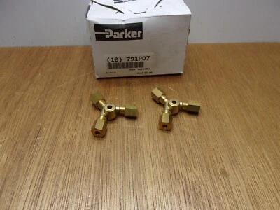 (Cantidad.2) Camiseta Parker Brass Wye 4MM OD Montaje de Compresión Métrica Tubo de 4 MM Foto 1 de 4