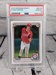 2020 Bowman Draft Evan Carter PSA 10 Gem Mint #BD126 Rangers Rookie - Picture 1 of 2