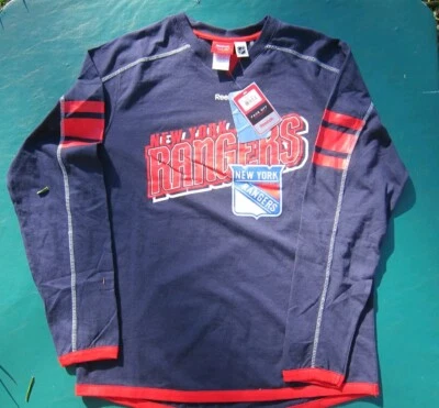 Reebok New York Rangers Shirt Mens Small Long Sleeve Navy New NWT Hockey NHL - Image 1 of 4