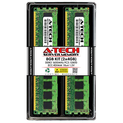 8GB 2x 4GB PC3-12800R RDIMM ASUS RS700DA-E6/PS4 RS704DA-E6/PS4 Memory RAM - Image 1 of 3
