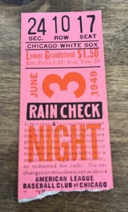 NY Yankees  (Joe DiMaggio) vs Chicago W. Sox 6/3/1949 Baseball Ticket Stub #31 - Picture 1 of 2