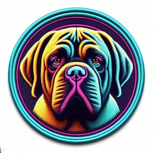 Mastiff  Dog Patch Printed Embroidered Base Iron-on Applique Canine K9 Puppy - Picture 1 of 11