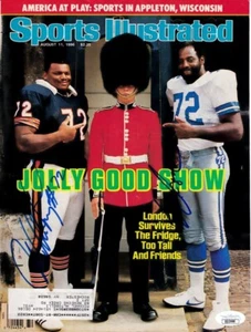 Ed Too Tall Jones William Fridge Perry signed 1986 Sports Illustrated cover JSA - Picture 1 of 1