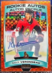 Max Veronneau 20/21 UD O-Pee-Chee Platinum ORANGE Checkers Rookie Auto 14/15 - Picture 1 of 1
