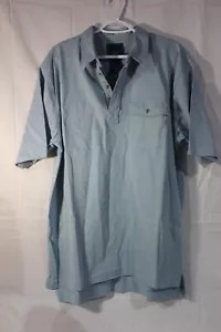 Browning Gold Polo Shirt Mens XL/TG Solid Light Blue Short Sleeve Cotton Logo - Picture 1 of 3