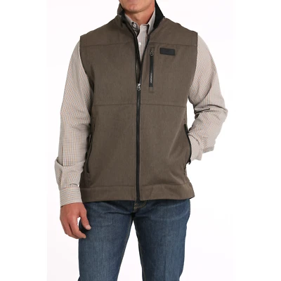 Cinch Men's Bonded Brown Softshell Vest MWV1515020 - Image 1 of 3