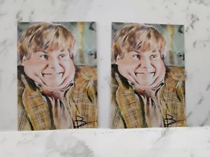 Chris FARLEY Custom Autographed Trading Card Lot of 2 Art By B.Scotchmer - Picture 1 of 1