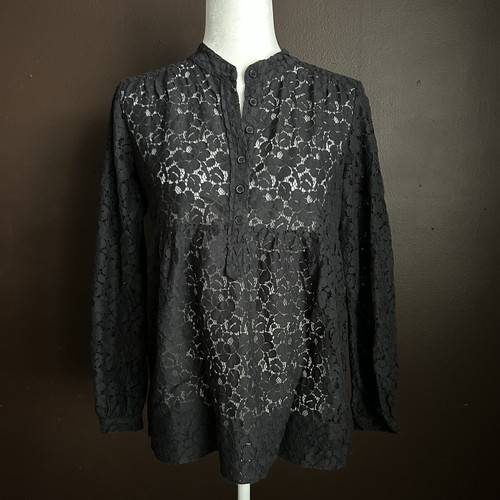 Top camicetta contadina in pizzo Michael Kors taglia small nero