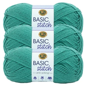 (3 Pack) Lion Brand Yarn 202-174AA Basic Stitch Anti Pilling Yarn, Beryl - Picture 1 of 4