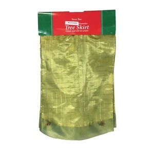 Vintage Santa's Best 48 inch Green and Gold Checker Tissue Christmas (New) - Picture 1 of 1
