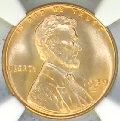 1939 S Lincoln Cent MS 67+ PLUS RD NGC/CAC BU Unc Red Wheat Penny [777] - Image 1 of 4