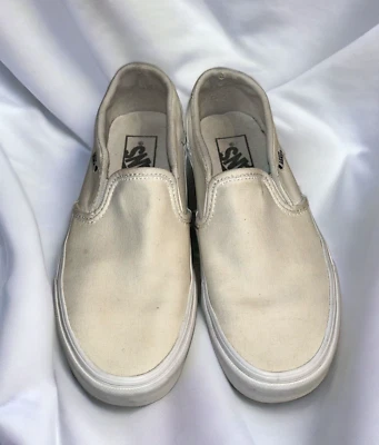 VANS классический твердый белый кремовый скольжения на слайд кроссовки размер женщин 6 - Изображение 1 из 4