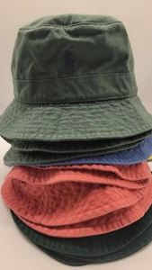 NWT Polo Ralph Lauren Chino Bucket Hat Green Red S/M L/XL 0001 - Picture 1 of 5