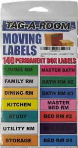 Moving Box Labels x 140 Tag a Room Organize your Moving Save Time - Picture 1 of 2