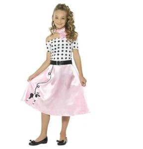 Child 1950's Poodle Girl Rock & Roll Fancy Dress Party Costume - Picture 1 of 6