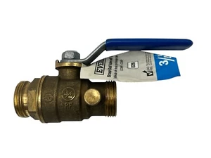 Everbilt Brass Ball Valve with Drain 3/4" Comp x 3/4" Comp Lead Free #026 - Picture 1 of 3