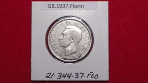 GREAT BRITAIN 1937 TWO SHILLINGS - DEMONITIZED - PREDECIMAL COIN. Silver 50%. - Picture 1 of 4