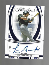 Luis Gonzalez 2022 Panini Flawless Flawless Autographs Sapphire Auto 2/10 ⚾