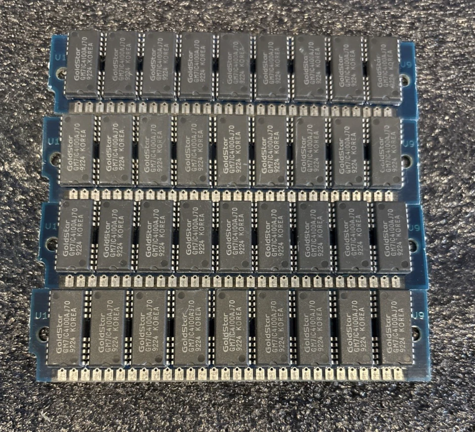 4 x 4MB 30-Pin 9-chip 70ns Parity FPM Memory SIMM 16MB Apple RAM Macintosh - Image 1 of 3