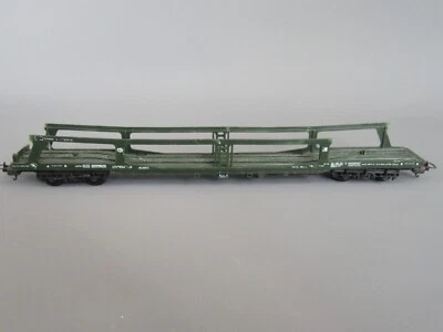 B817 Vintage Lima Italia Vagón Porta-Autos Boggies DB Verde HO 1:87 Epave - Imagen 1 de 4