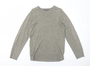 Marks and Spencer Mens Brown V-Neck Acrylic Blend Jumper Size S Long Sleeve - Picture 1 of 10