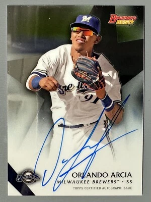 Bowman's Best Orlando Arcia 2015 tarjeta automática #B15-OA Brewers Braves Foto 1 de 2