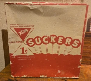 Vintage Tom's Suckers Penny Candy Box - Nice Graphics - Picture 1 of 13