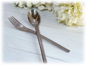 WMF Cromargan Germany HELSINKI Danish Modern 9" Fork and Spoon Salad Utensils - Picture 1 of 3