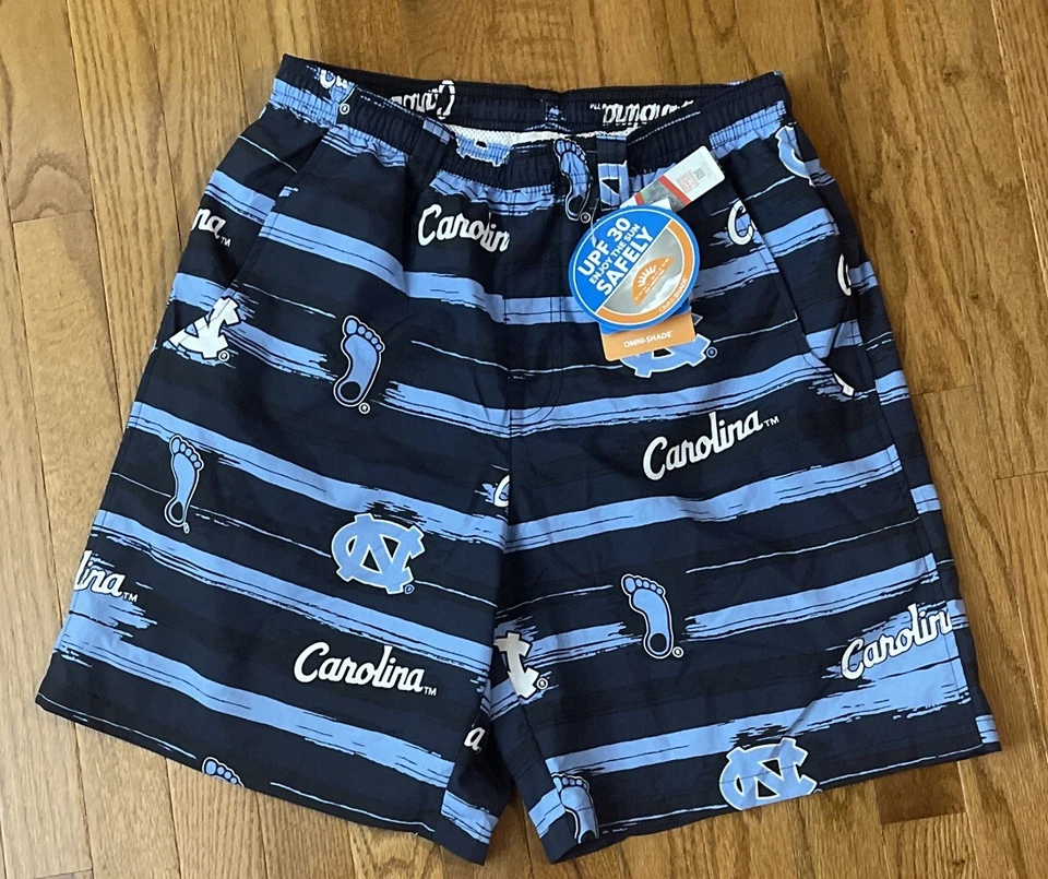 Carolina del Norte Tacones Alquitranados UNC Columbia Backcast Híbrido Pantalones Cortos Traje de Baño Pequeño Foto 1 de 1
