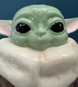 Disney Star Wars Baby Yoda Ceramic Cookie Jar Grogu Mandalorian The Child EUC - Picture 1 of 18